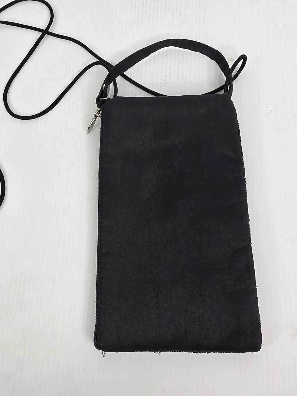 Black Beaded Crossbody Bag with Floral Medallion Bamboo Trading Company